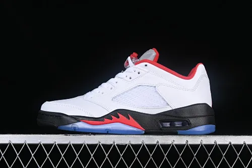 All categories Air Jordan Jordan series basketball shoes Air Jordan 5 Z version Air Jordan 5 Low AJ5 Joe 5 white red silver Rukawa Kaede low-top basketball shoes CU4523-100